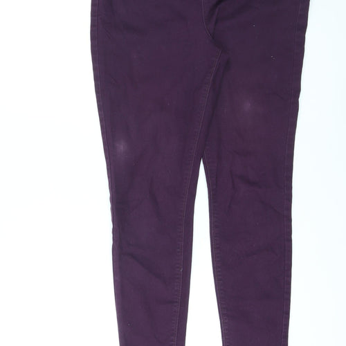 Denim Womens Purple Cotton Skinny Jeans Size 14 L26 in Regular