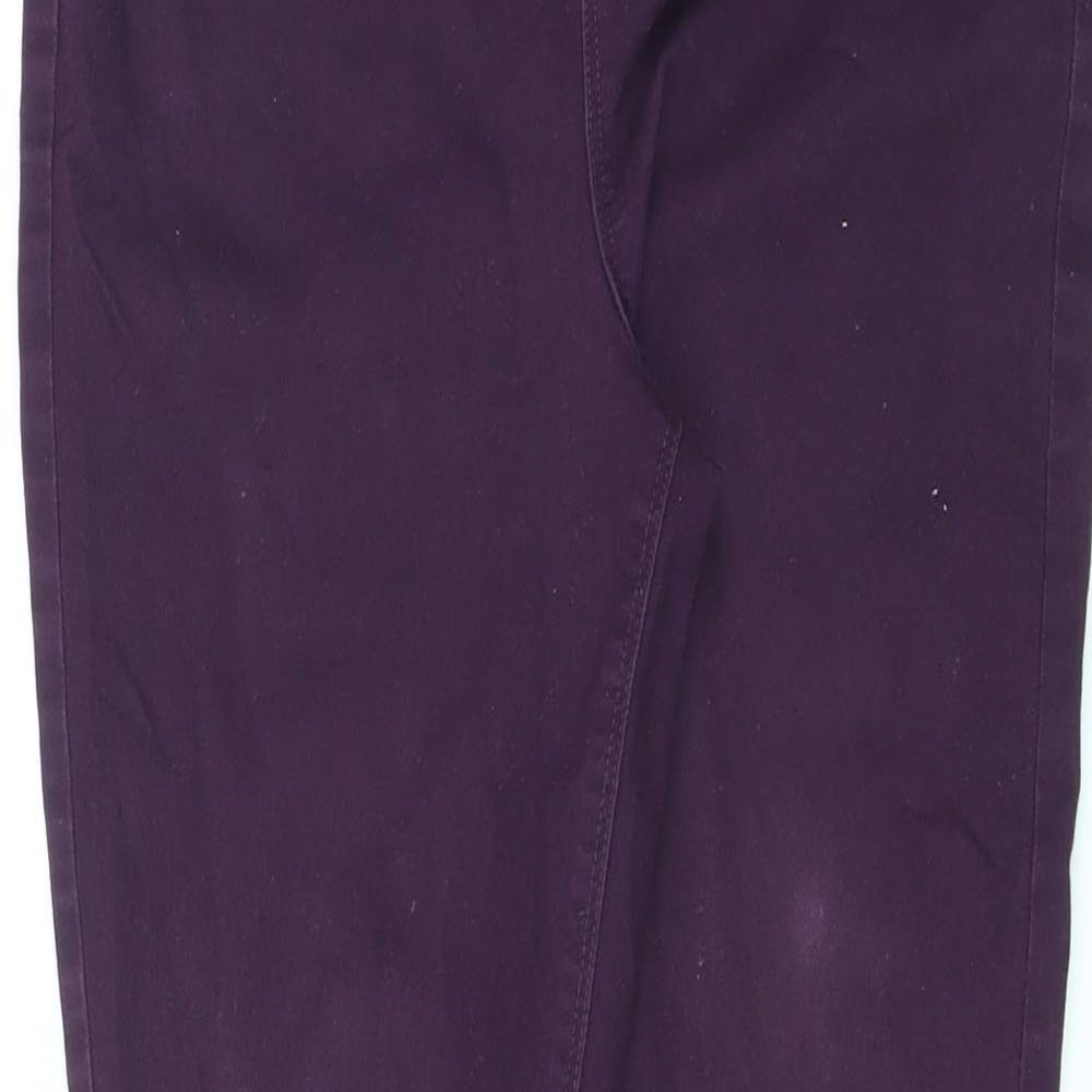 Denim Womens Purple Cotton Skinny Jeans Size 14 L26 in Regular