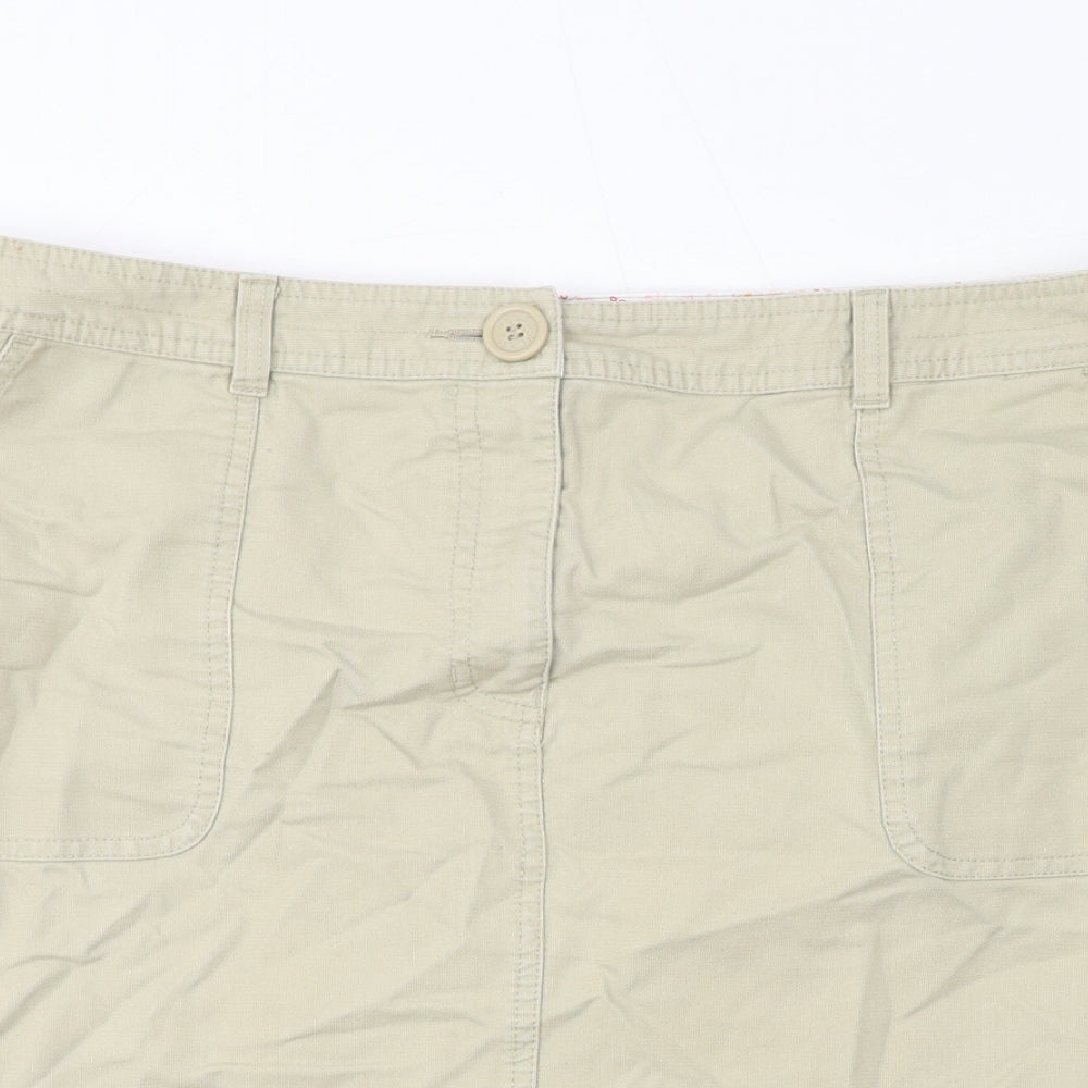 NEXT Womens Beige Polyester Straight & Pencil Skirt Size 16 Zip