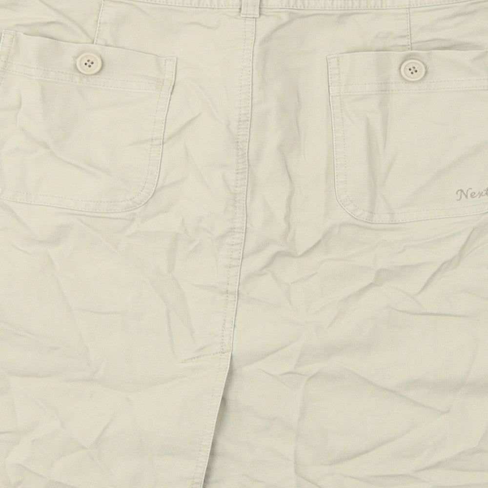 NEXT Womens Beige Polyester Straight & Pencil Skirt Size 16 Zip