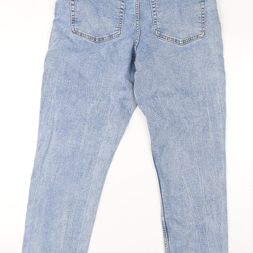 ASOS Womens Blue Cotton Straight Jeans Size 30 L32 in Regular Zip