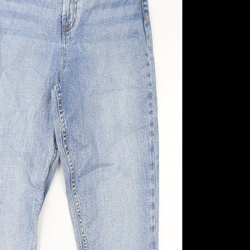 ASOS Womens Blue Cotton Straight Jeans Size 30 L32 in Regular Zip