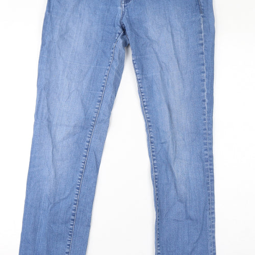 White Stuff Womens Blue Cotton Straight Jeans Size 10 L32 in Regular Zip