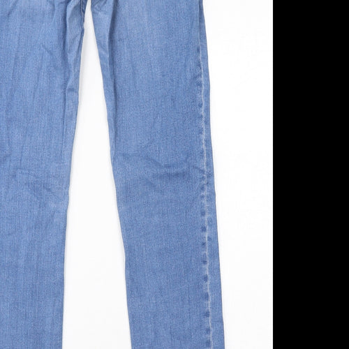 White Stuff Womens Blue Cotton Straight Jeans Size 10 L32 in Regular Zip
