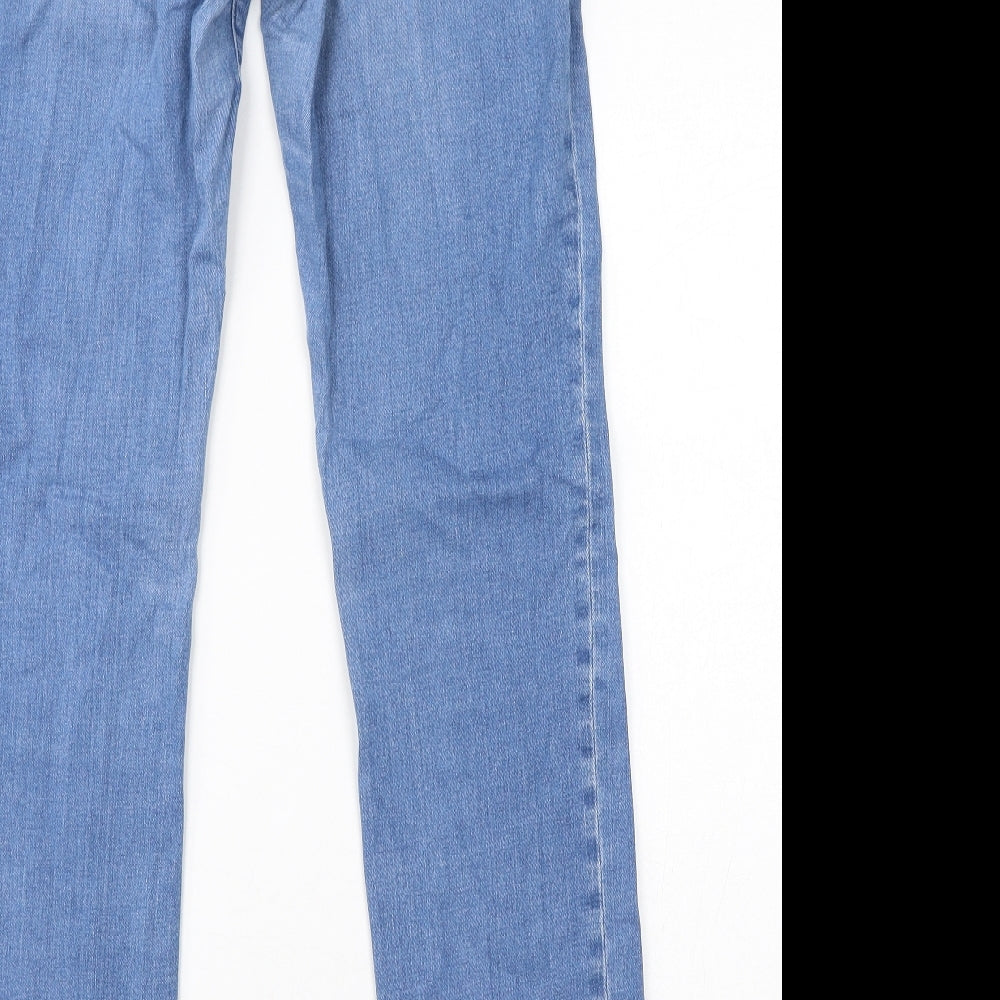 White Stuff Womens Blue Cotton Straight Jeans Size 10 L32 in Regular Zip