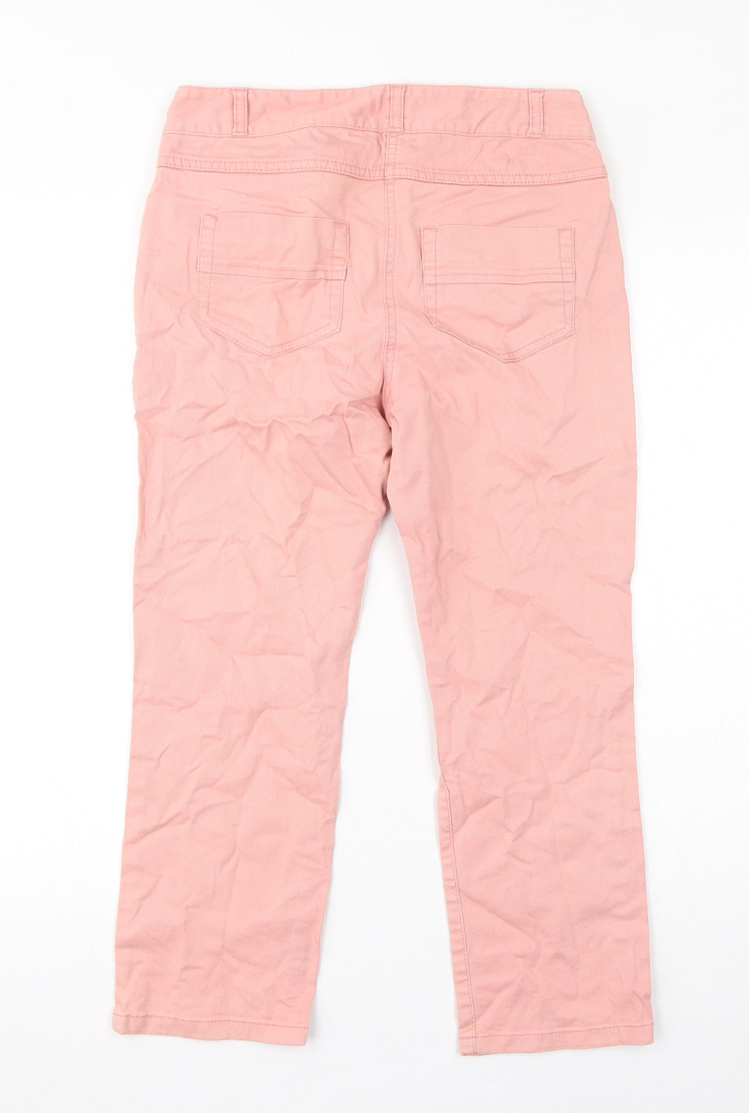 Monsoon Womens Pink Cotton Cropped Jeans Size 8 L23 in Regular Zip