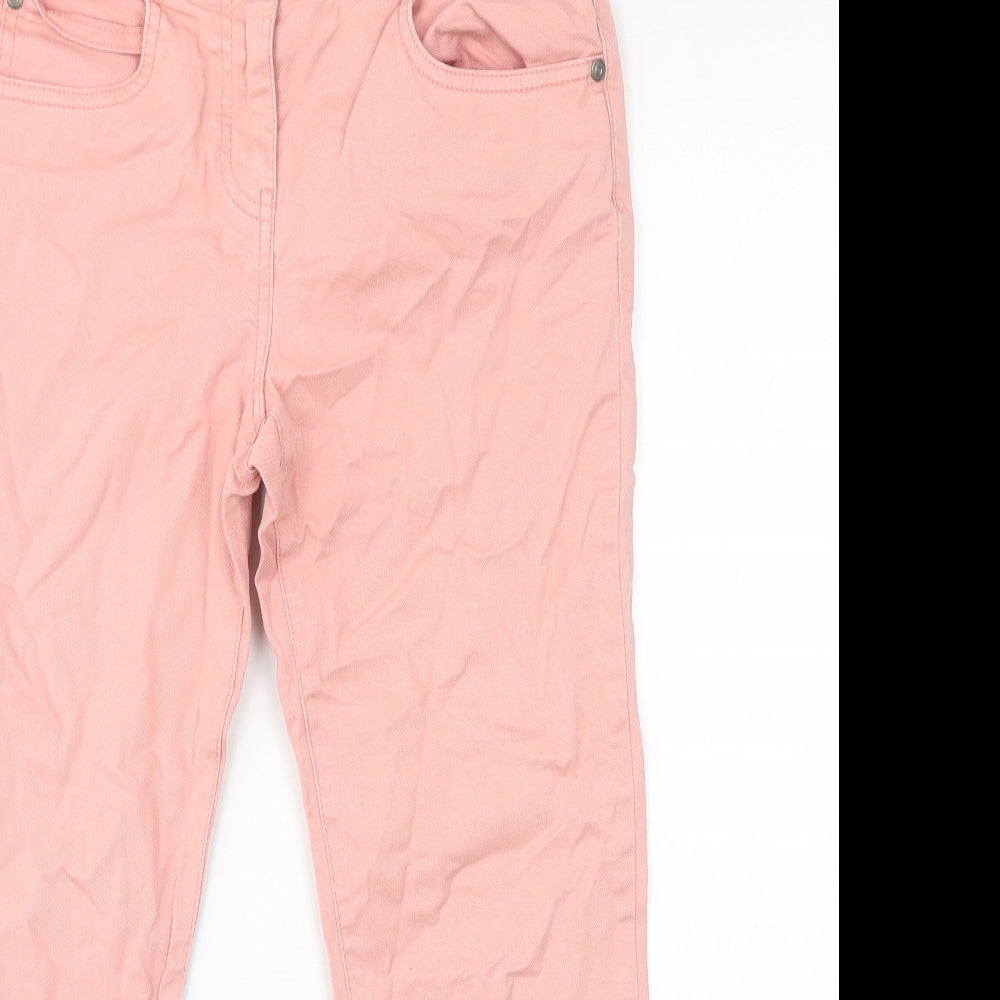 Monsoon Womens Pink Cotton Cropped Jeans Size 8 L23 in Regular Zip