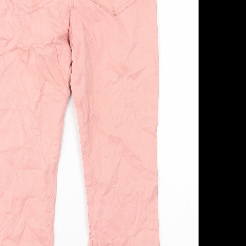 Monsoon Womens Pink Cotton Cropped Jeans Size 8 L23 in Regular Zip