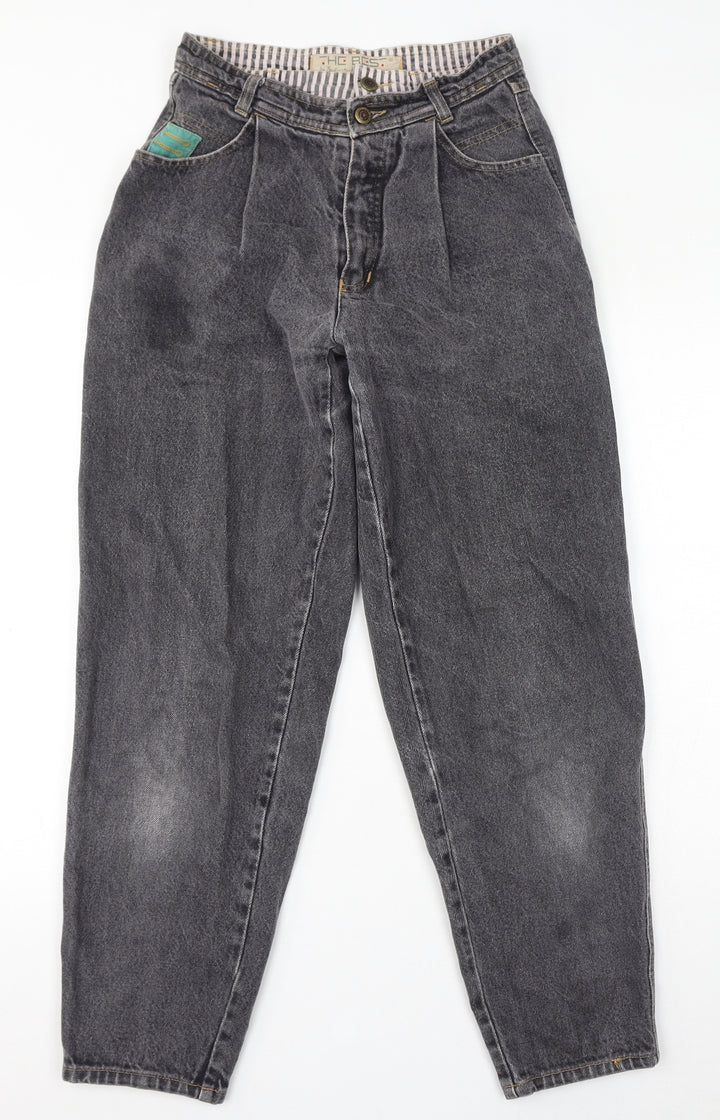 Best Womens Grey Cotton Mom Jeans Size 28 in L30 in Regular Zip