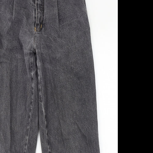 Best Womens Grey Cotton Mom Jeans Size 28 in L30 in Regular Zip