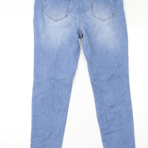 B.You Womens Blue Cotton Tapered Jeans Size 12 L29 in Regular Zip