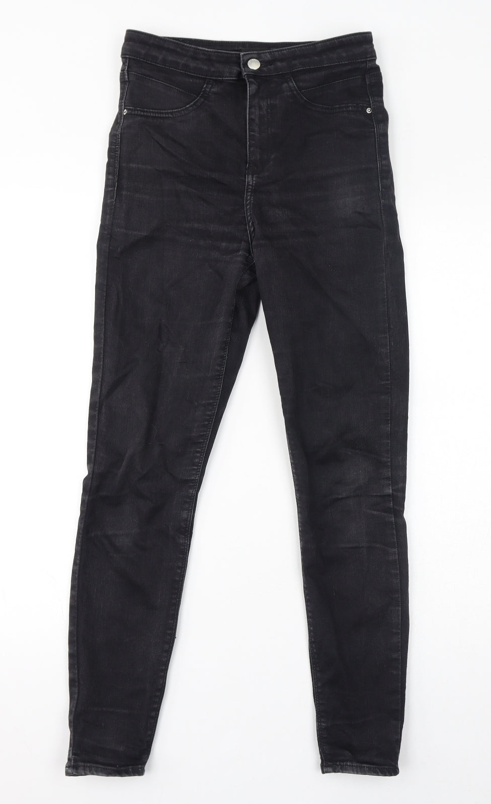 River Island Womens Black Cotton Tapered Jeans Size 10 L27 in Regular Zip
