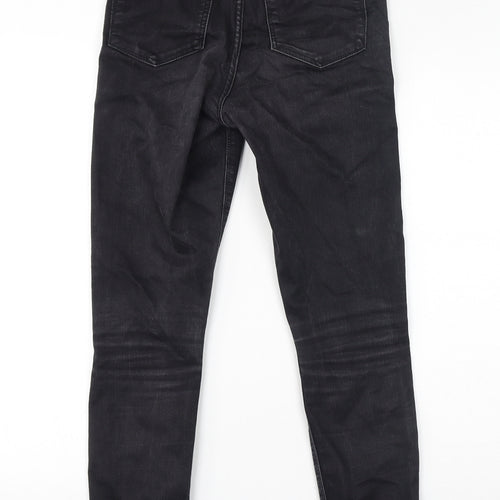 River Island Womens Black Cotton Tapered Jeans Size 10 L27 in Regular Zip