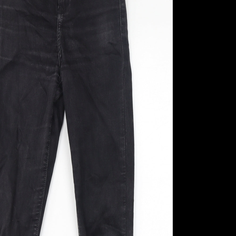 River Island Womens Black Cotton Tapered Jeans Size 10 L27 in Regular Zip