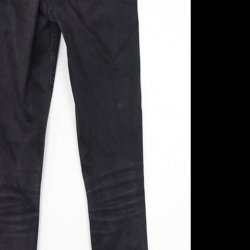 River Island Womens Black Cotton Tapered Jeans Size 10 L27 in Regular Zip