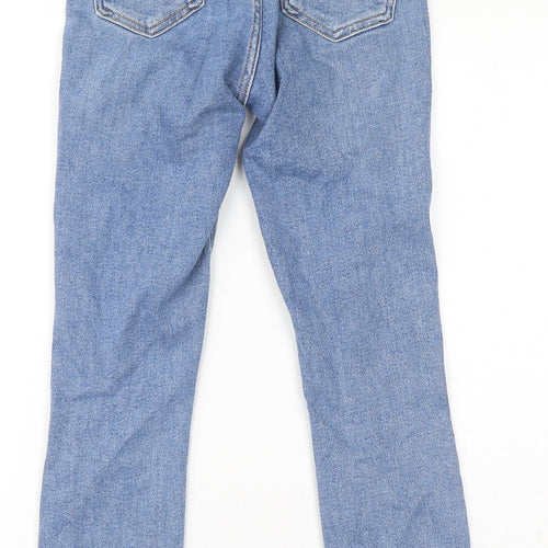 New Look Girls Blue Cotton Skinny Jeans Size 13 Years L26 in Regular Zip - Distressed