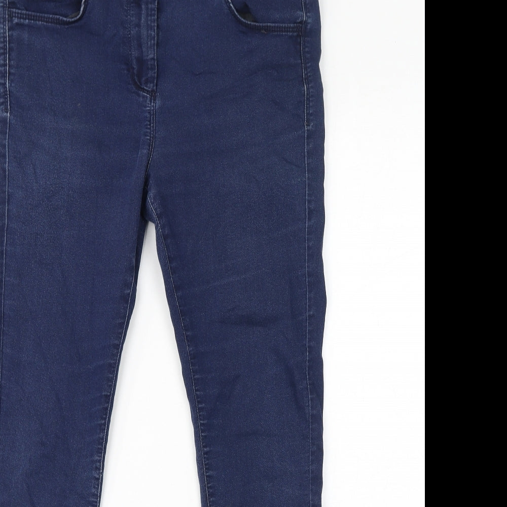 Marks and Spencer Womens Blue Cotton Skinny Jeans Size 12 L20.5 in Regular Zip