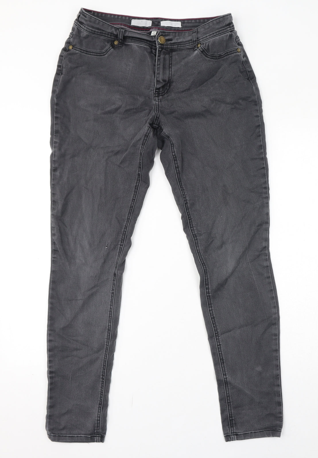Joules Womens Grey Cotton Skinny Jeans Size 12 L30 in Regular Zip