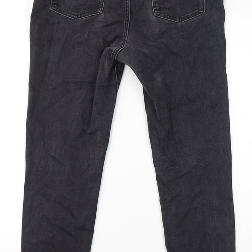 Marks and Spencer Womens Grey Cotton Skinny Jeans Size 14 L28 in Regular Zip