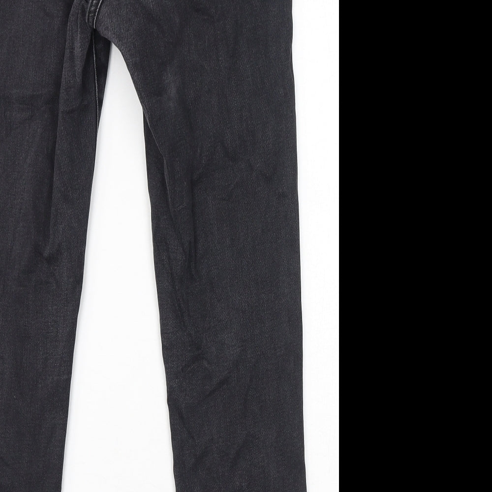 Marks and Spencer Womens Grey Cotton Skinny Jeans Size 14 L28 in Regular Zip