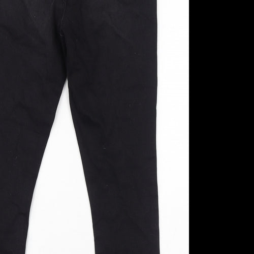 Denim & Co. Womens Black Cotton Tapered Jeans Size 16 L27 in Regular Zip