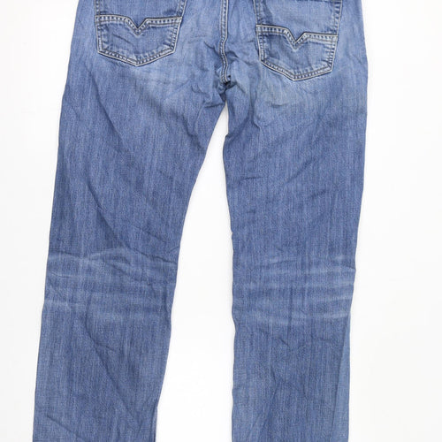 Diesel Womens Blue Cotton Straight Jeans Size 34 in L32 in Regular Zip