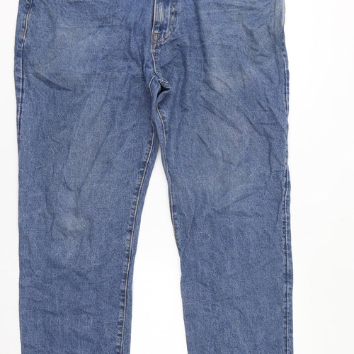 Easy Womens Blue Cotton Cropped Jeans Size 38 in L30 in Regular Zip