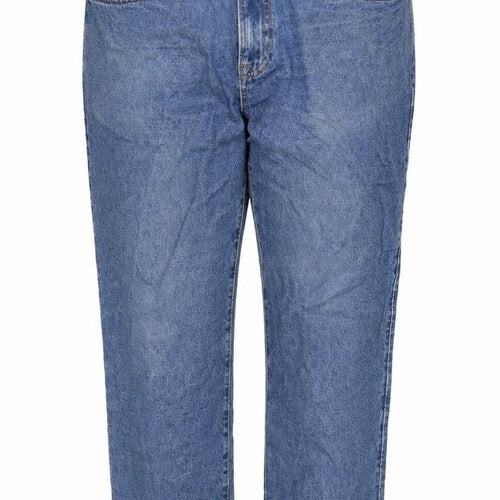 Easy Womens Blue Cotton Cropped Jeans Size 38 in L30 in Regular Zip