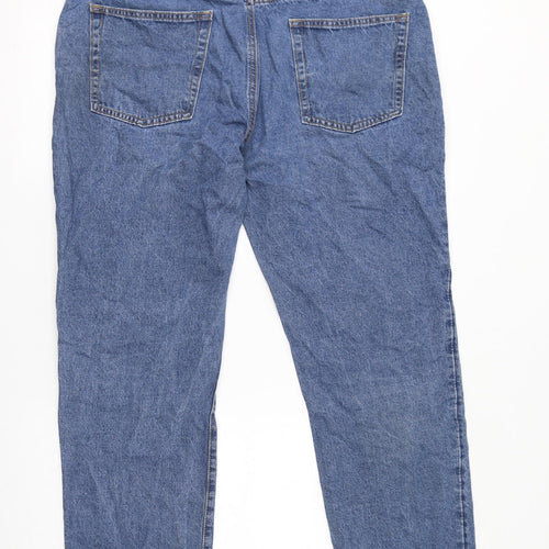 Easy Womens Blue Cotton Cropped Jeans Size 38 in L30 in Regular Zip