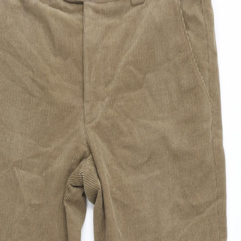 Meyer Mens Brown Polyester Trousers Size 38 in L32 in Regular Zip