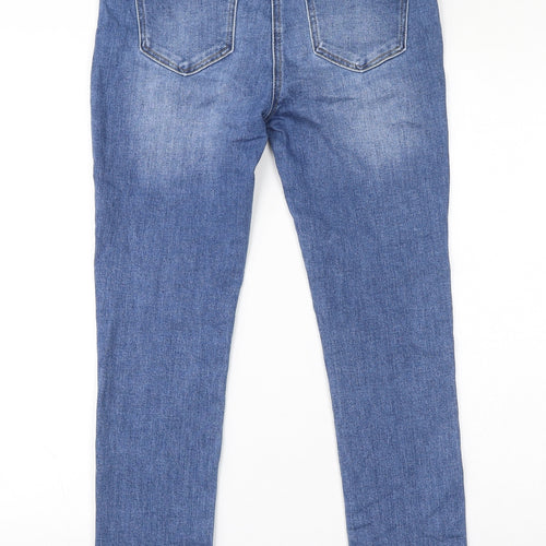 M&Co Womens Blue Cotton Skinny Jeans Size 10 L27 in Regular Zip
