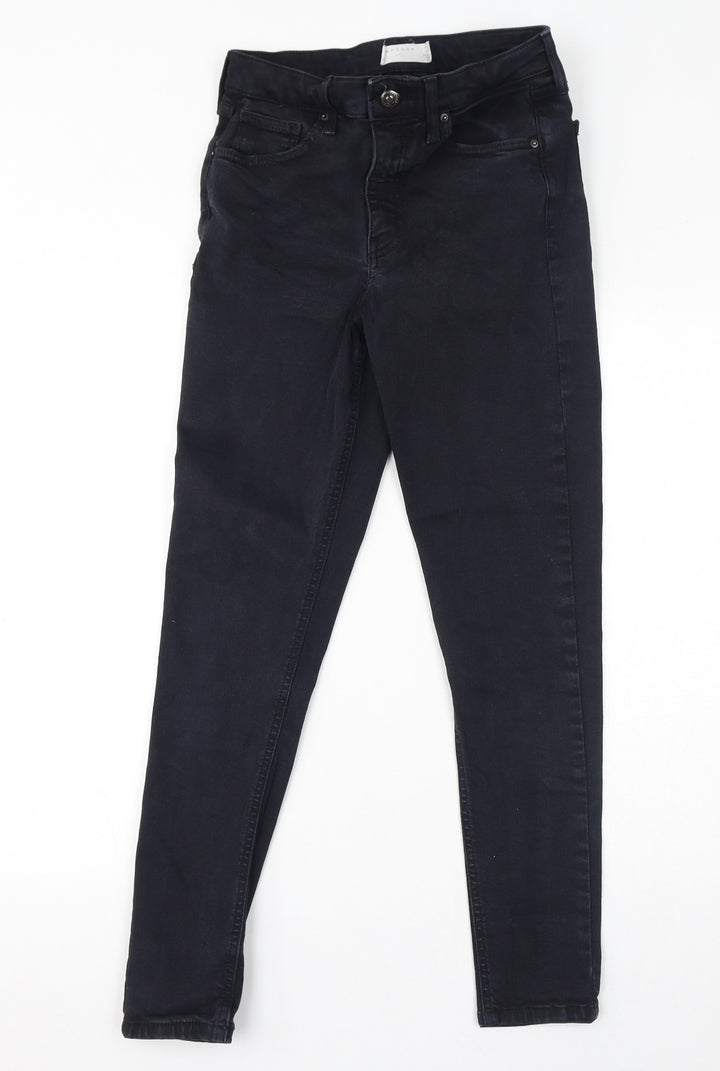 Topshop Womens Black Polyester Skinny Jeans Size 28 in L27 in Regular Zip