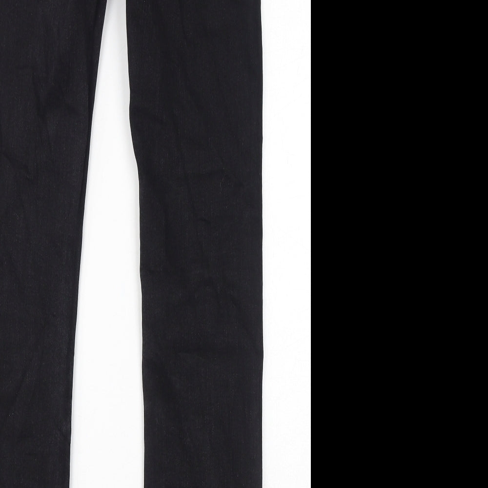 Marks and Spencer Womens Black Cotton Straight Jeans Size 8 L29 in Regular Zip