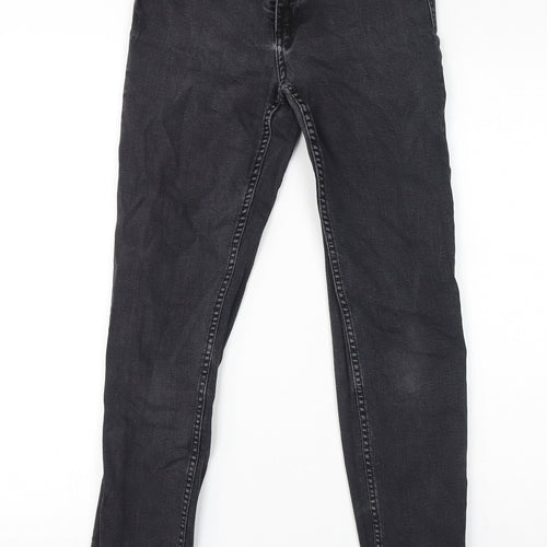 Marks and Spencer Womens Black Cotton Skinny Jeans Size 8 L29 in Regular Zip