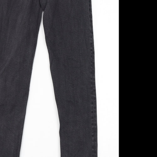 Marks and Spencer Womens Black Cotton Skinny Jeans Size 8 L29 in Regular Zip