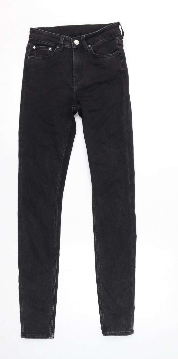Weekday Womens Black Cotton Skinny Jeans Size 26 in L32 in Regular Zip