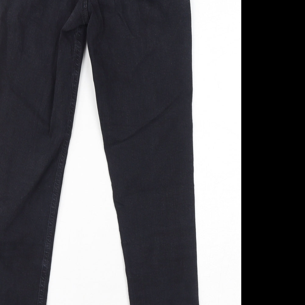 Topshop Womens Black Cotton Skinny Jeans Size 28 in L32 in Regular Zip