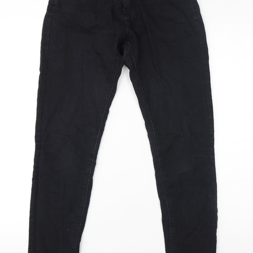 Denim & Co. Womens Black Cotton Skinny Jeans Size 8 L28 in Regular Zip