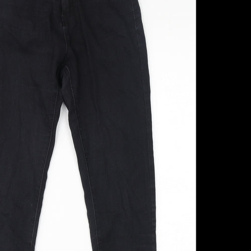 Denim & Co. Womens Black Cotton Skinny Jeans Size 8 L28 in Regular Zip