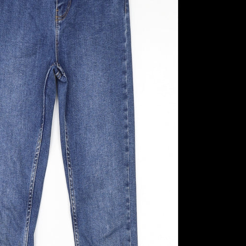 Denim & Co. Girls Blue Cotton Skinny Jeans Size 10-11 Years L28 in Regular Zip