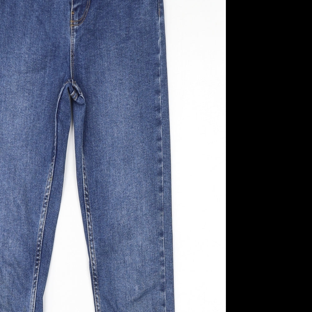 Denim & Co. Girls Blue Cotton Skinny Jeans Size 10-11 Years L28 in Regular Zip