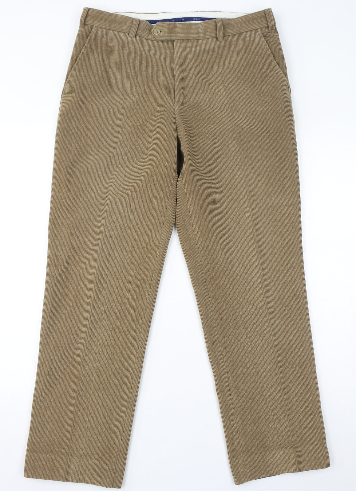 Magee Mens Brown Wool Trousers Size 34 in L30 in Regular Zip