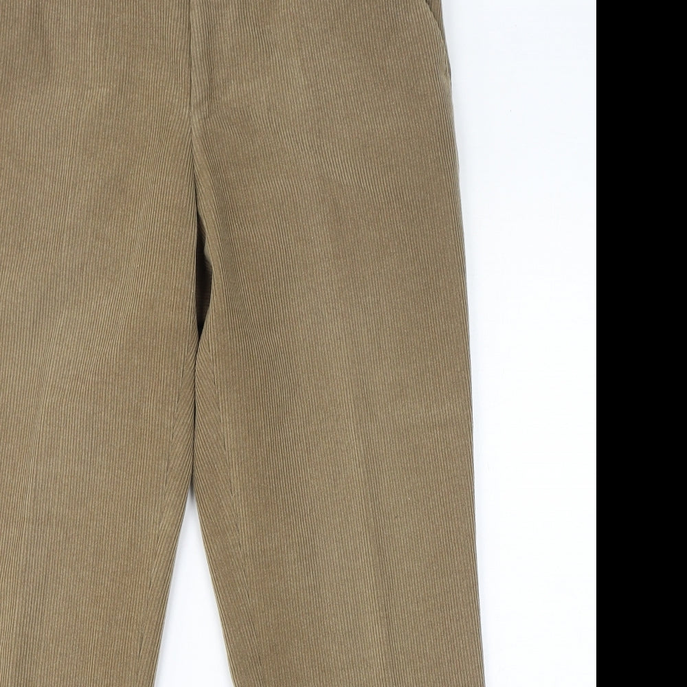 Magee Mens Brown Wool Trousers Size 34 in L30 in Regular Zip