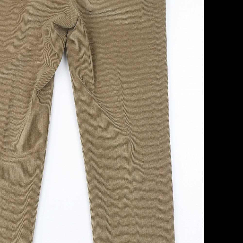 Magee Mens Brown Wool Trousers Size 34 in L30 in Regular Zip