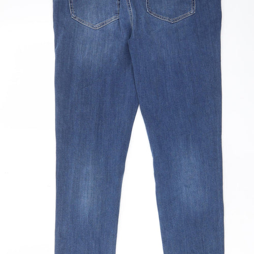 Marks and Spencer Womens Blue Cotton Skinny Jeans Size 30 in L28 in Regular Zip - Pockets, Belt Loops