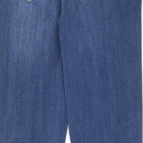 Marks and Spencer Womens Blue Cotton Skinny Jeans Size 30 in L28 in Regular Zip - Pockets, Belt Loops
