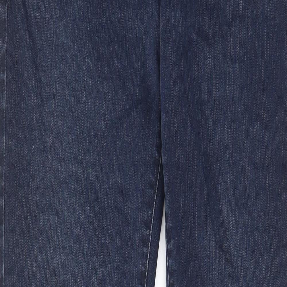 Marks and Spencer Womens Blue Cotton Skinny Jeans Size 20 L30 in Regular Zip - Pockets, Belt Loops
