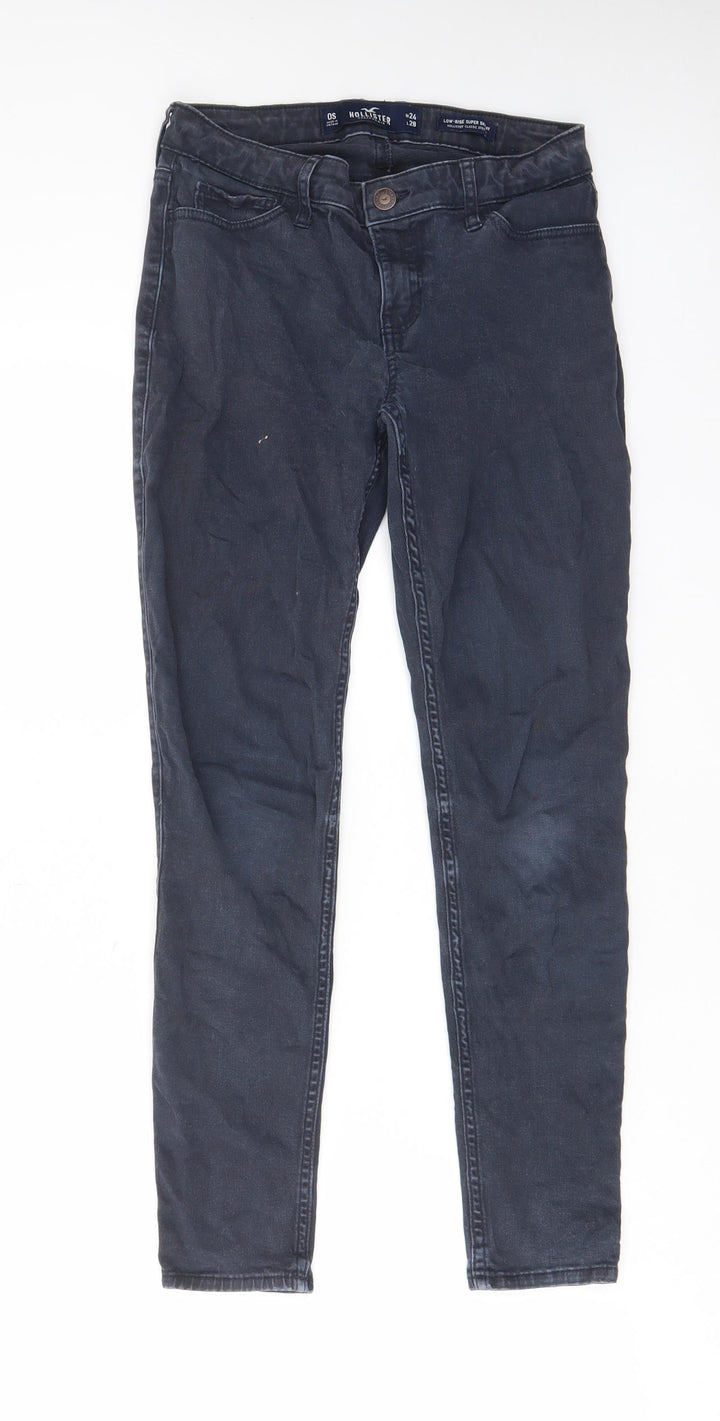 Hollister Womens Blue Cotton Skinny Jeans Size 24 in L28 in Regular Zip - Pockets, Belt Loops