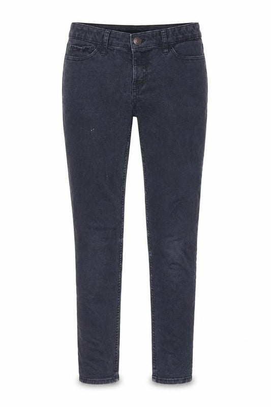 Front view of Hollister women’s blue cotton skinny jeans, size UK 24, in, 28-inch leg regular zip - pockets, belt loops