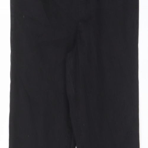 Marks and Spencer Womens Black Cotton Flared Jeans Size 10 L32 in Slim - Elastic waist
